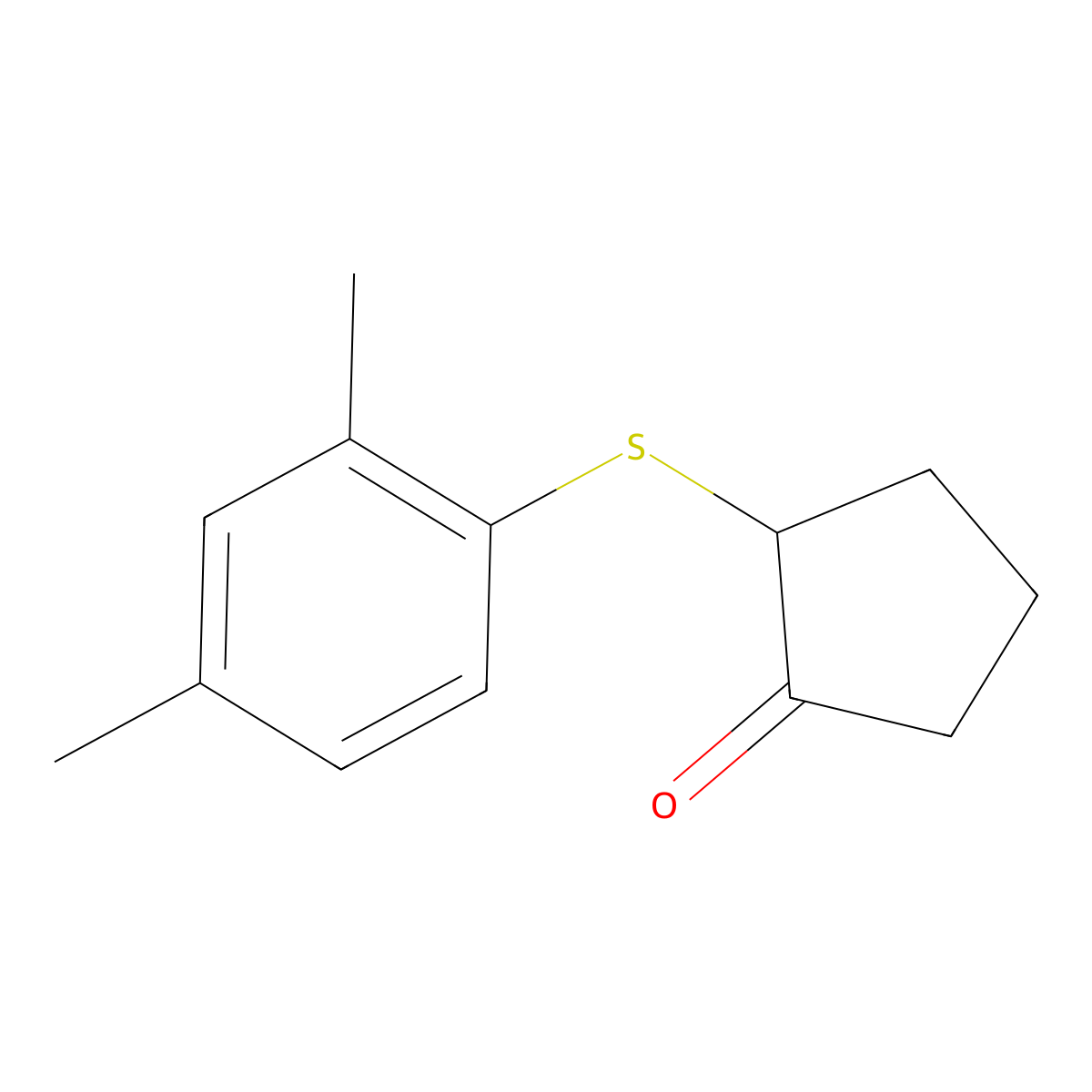 2-[(2,4-Dimethylphenyl)sulfanyl]cyclopentan-1-one molecular structure, CAS 1155087-16-3