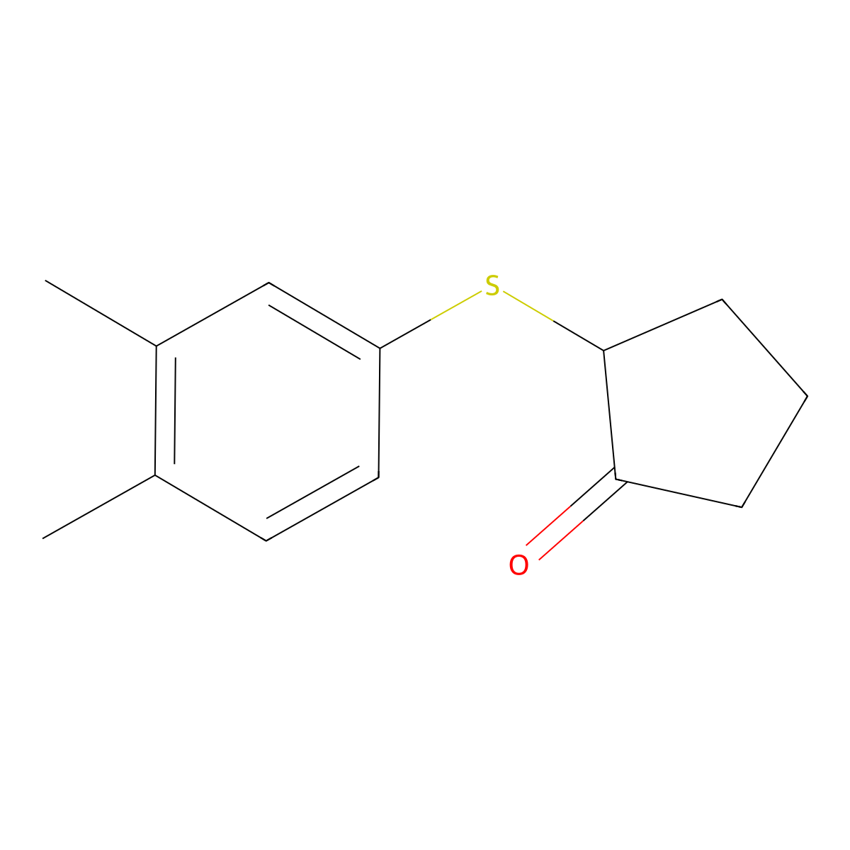 2-[(3,4-Dimethylphenyl)sulfanyl]cyclopentan-1-one molecular structure, CAS 1155089-76-1