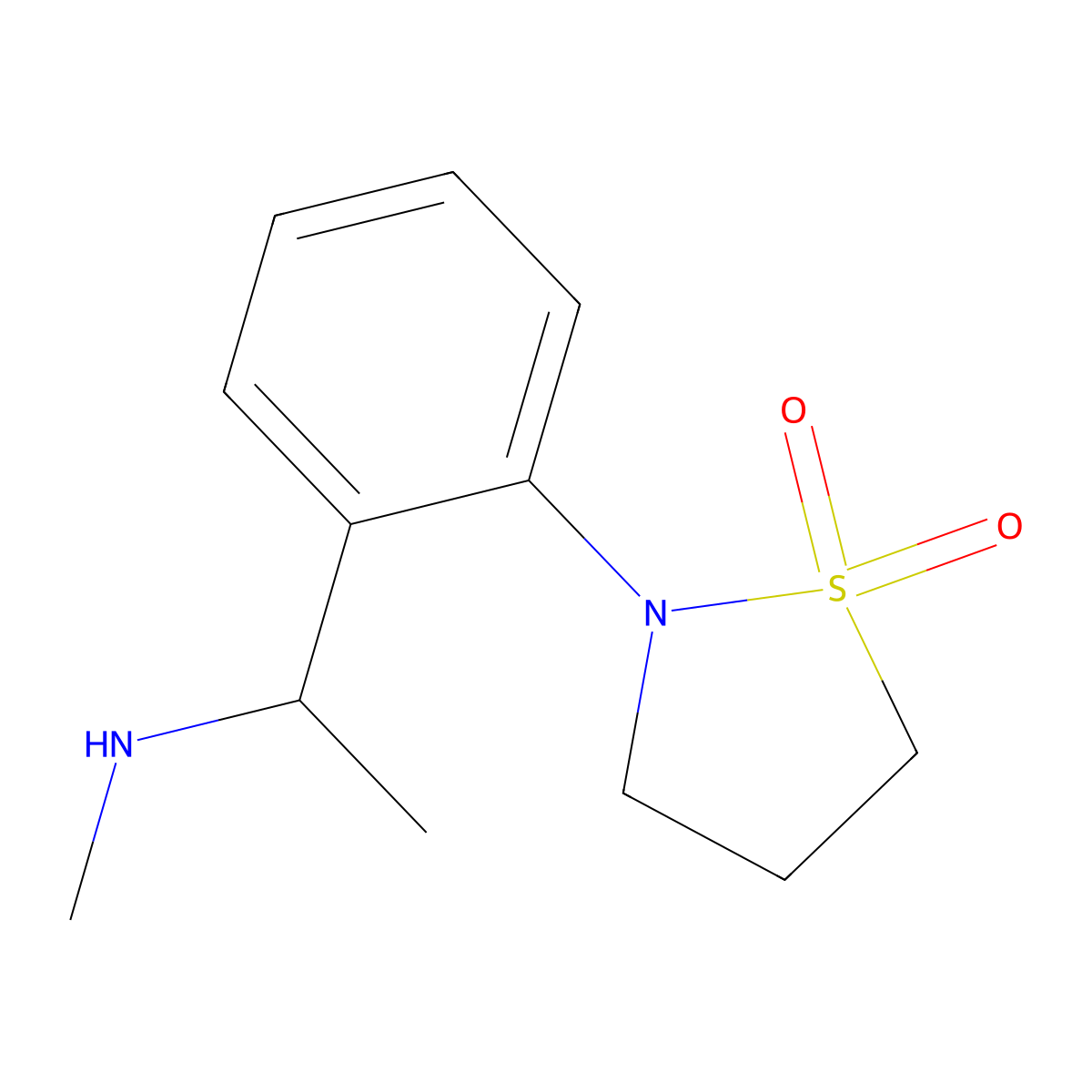 2-{2-[1-(Methylamino)ethyl]phenyl}-1lambda6,2-thiazolidine-1,1-dione molecular structure, CAS 1155096-90-4