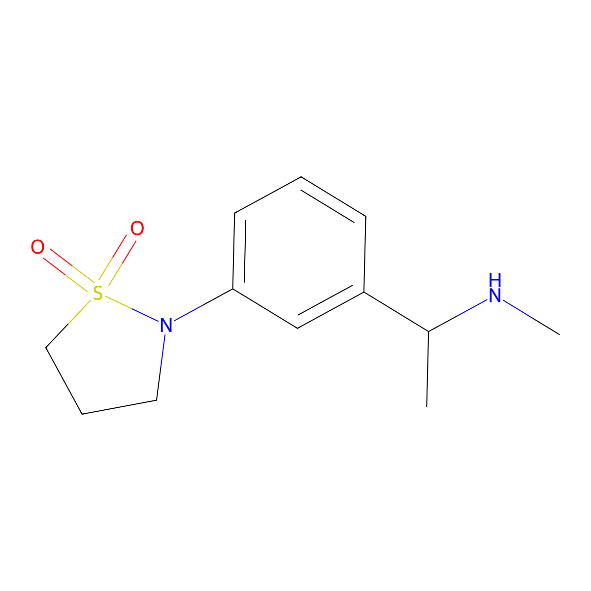2-{3-[1-(Methylamino)ethyl]phenyl}-1,2-thiazolidine-1,1-dione molecular structure, CAS 1155097-03-2