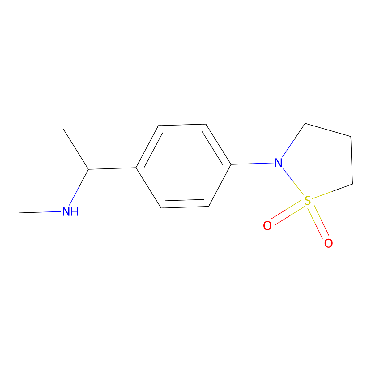 2-{4-[1-(Methylamino)ethyl]phenyl}-1,2-thiazolidine-1,1-dione molecular structure, CAS 1155097-10-1