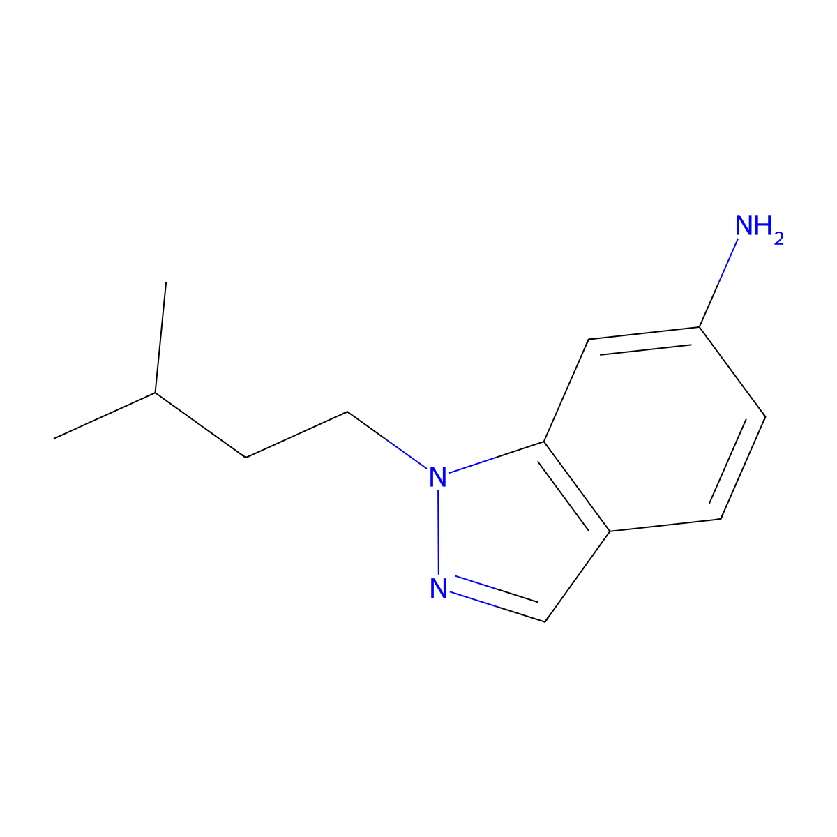 1-(3-methylbutyl)-1H-indazol-6-amine molecular structure, CAS 1155099-19-6