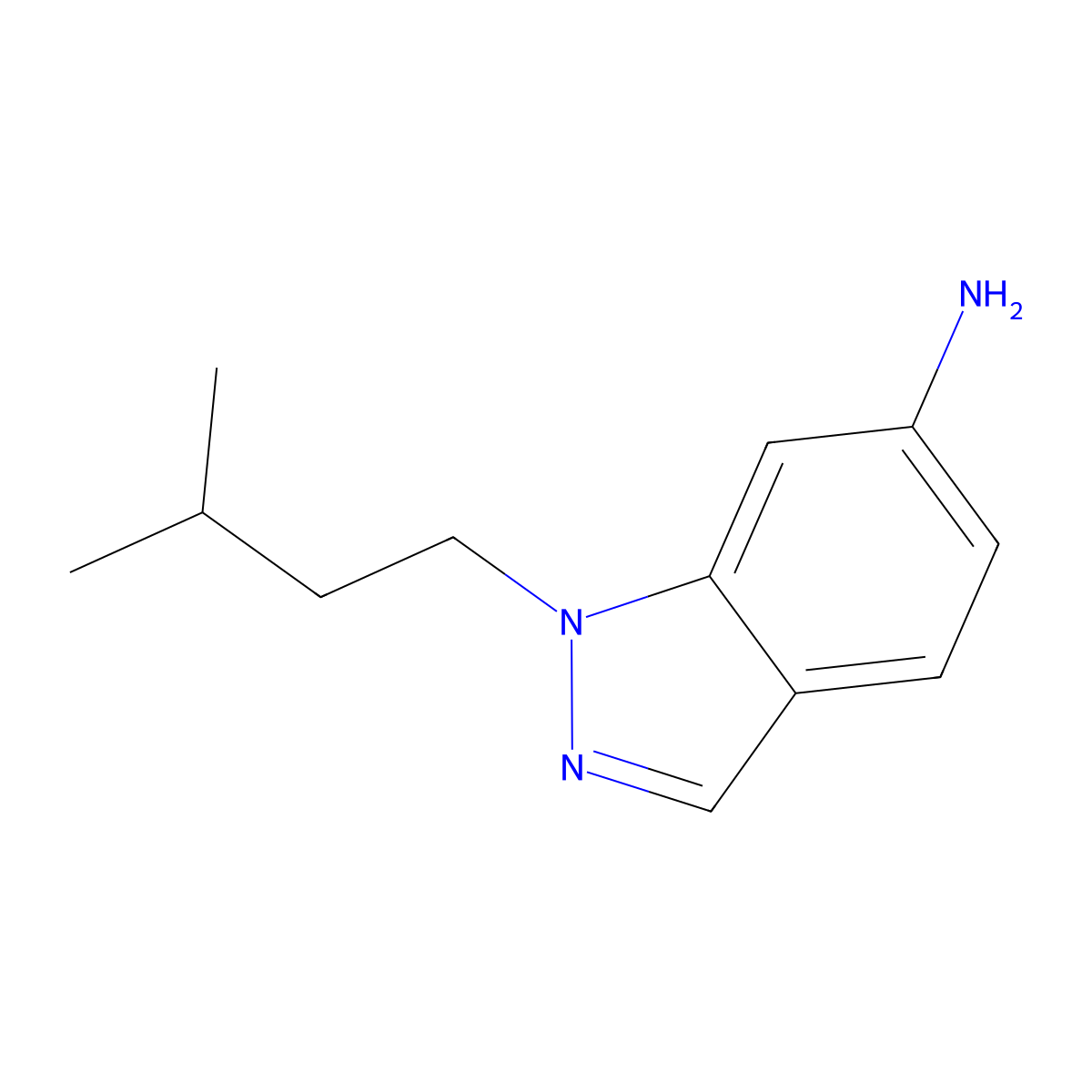 1-(3-methylbutyl)-1H-indazol-6-amine molecular structure, CAS 1155099-19-6