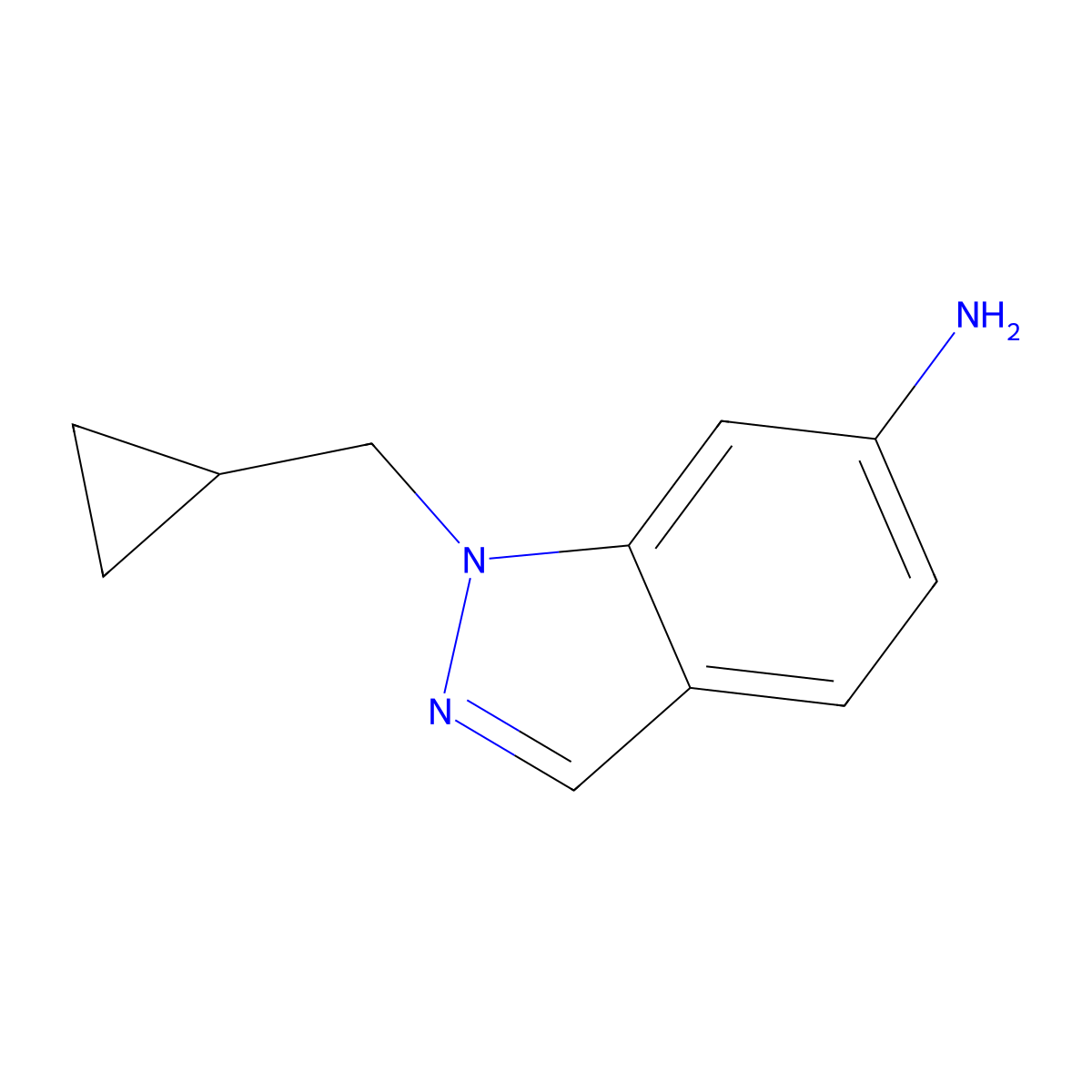 1-(Cyclopropylmethyl)-1h-indazol-6-amine molecular structure, CAS 1155102-65-0