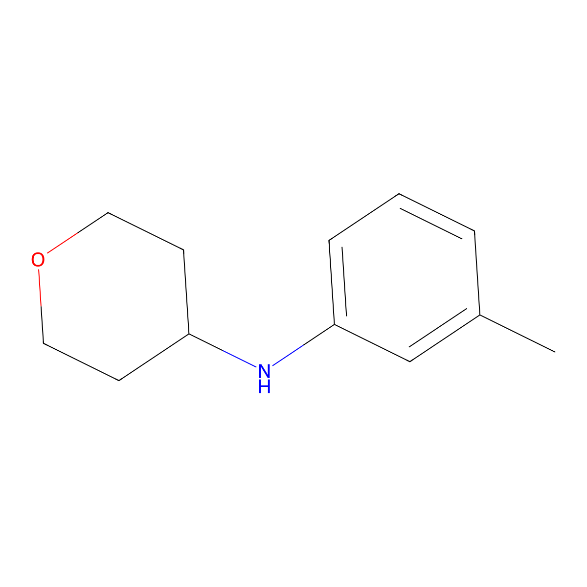 N-(3-methylphenyl)oxan-4-amine molecular structure, CAS 1155102-99-0