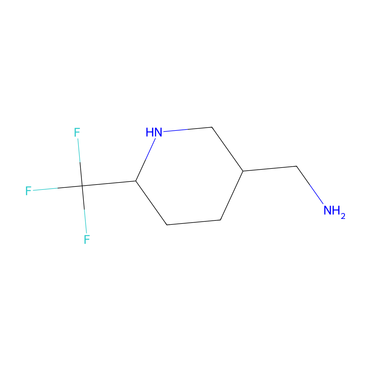 (6-(Trifluoromethyl)piperidin-3-yl)methanamine molecular structure, CAS 1155103-18-6