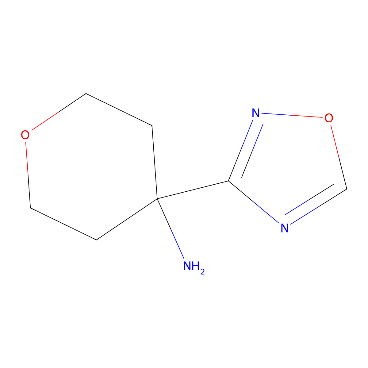 4-(1,2,4-Oxadiazol-3-yl)oxan-4-amine molecular structure, CAS 1155103-86-8