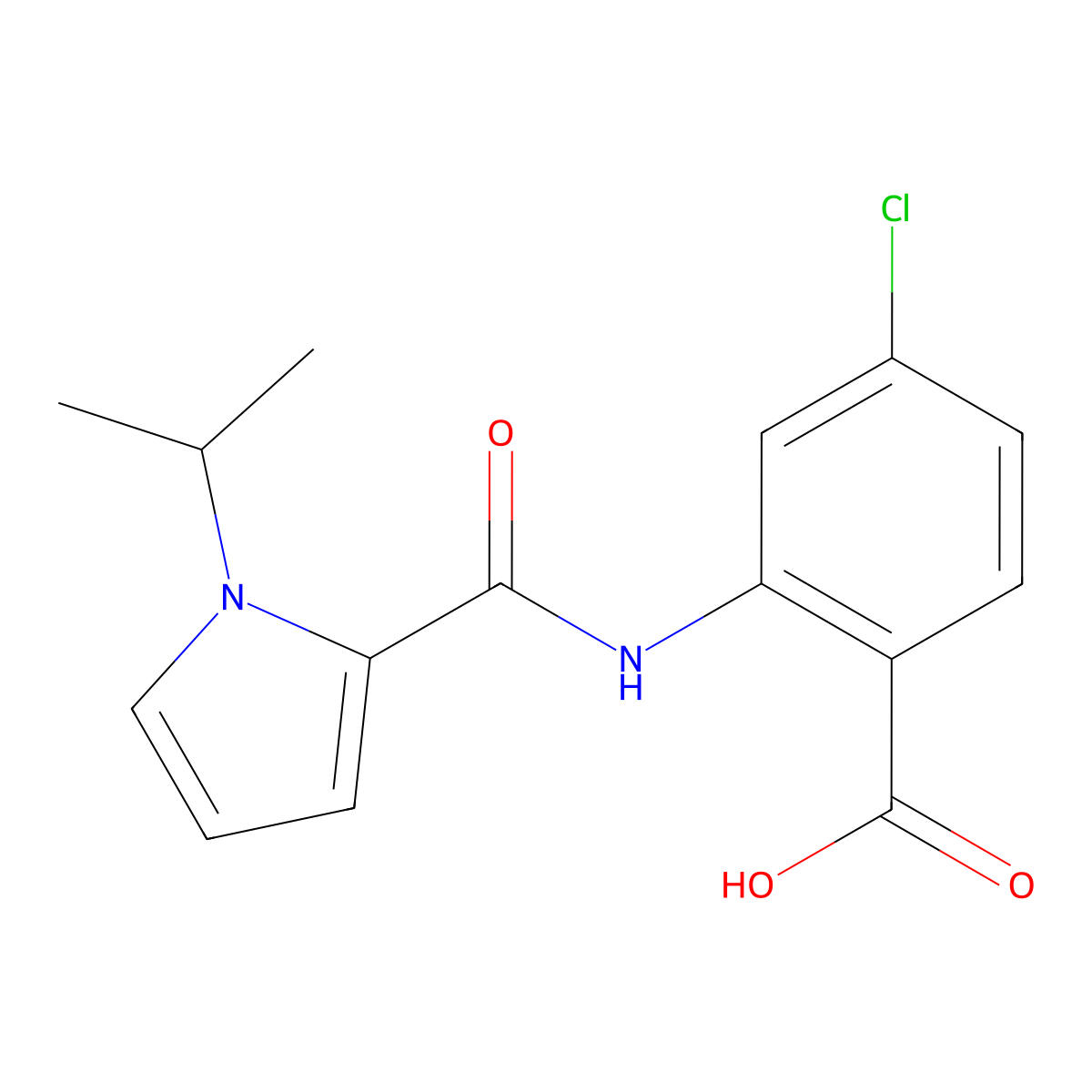 4-chloro-2-[1-(propan-2-yl)-1H-pyrrole-2-amido]benzoic acid molecular structure, CAS 1155104-43-0