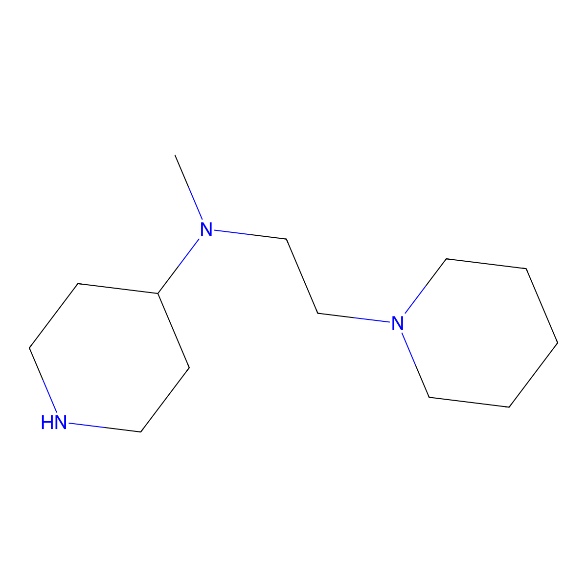 N-methyl-N-(2-piperidin-1-ylethyl)piperidin-4-amine molecular structure, CAS 1155109-06-0