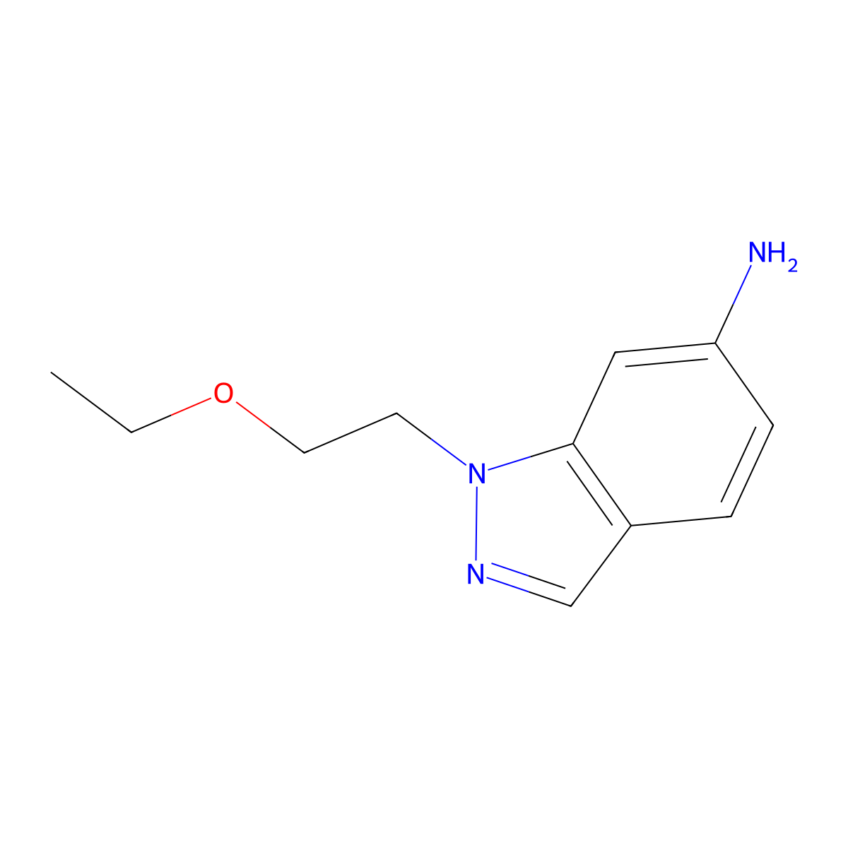 1-(2-ethoxyethyl)-1H-indazol-6-amine molecular structure, CAS 1155109-71-9