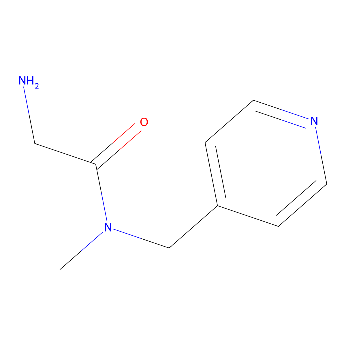 2-amino-N-methyl-N-(pyridin-4-ylmethyl)acetamide molecular structure, CAS 1155110-55-6