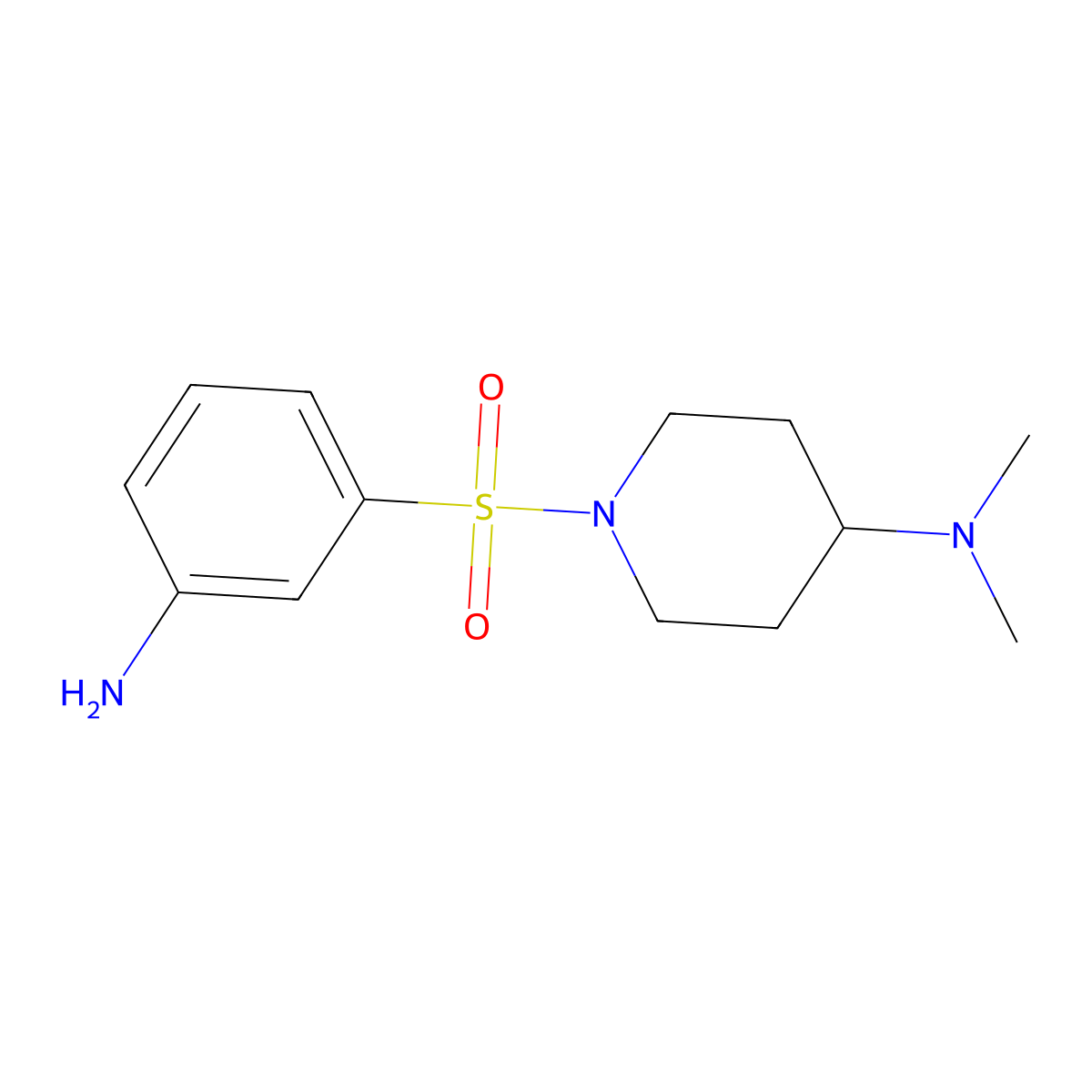 1-(3-aminobenzenesulfonyl)-N,N-dimethylpiperidin-4-amine molecular structure, CAS 1155113-56-6