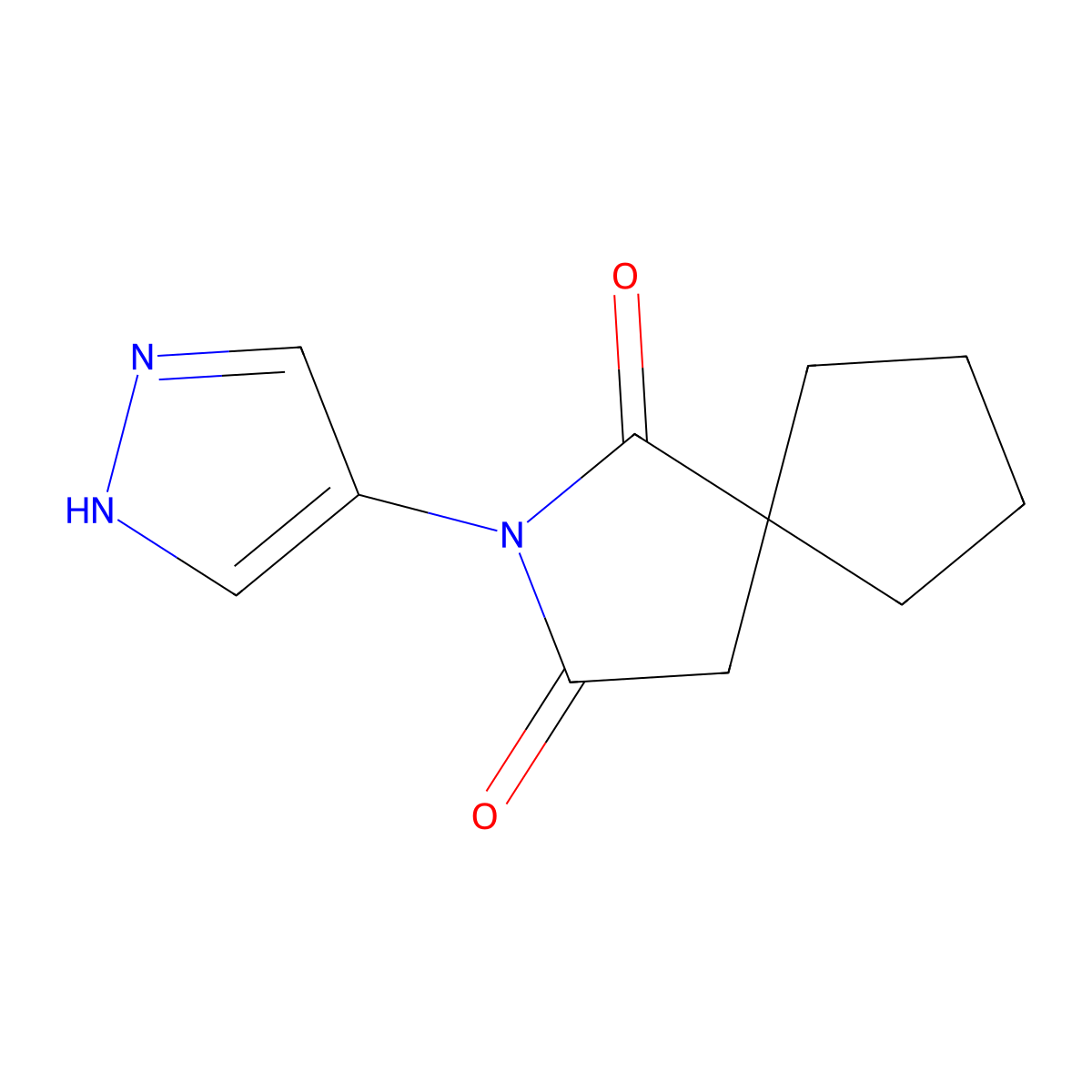2-(1H-pyrazol-4-yl)-2-azaspiro[4.4]nonane-1,3-dione molecular structure, CAS 1155116-28-1