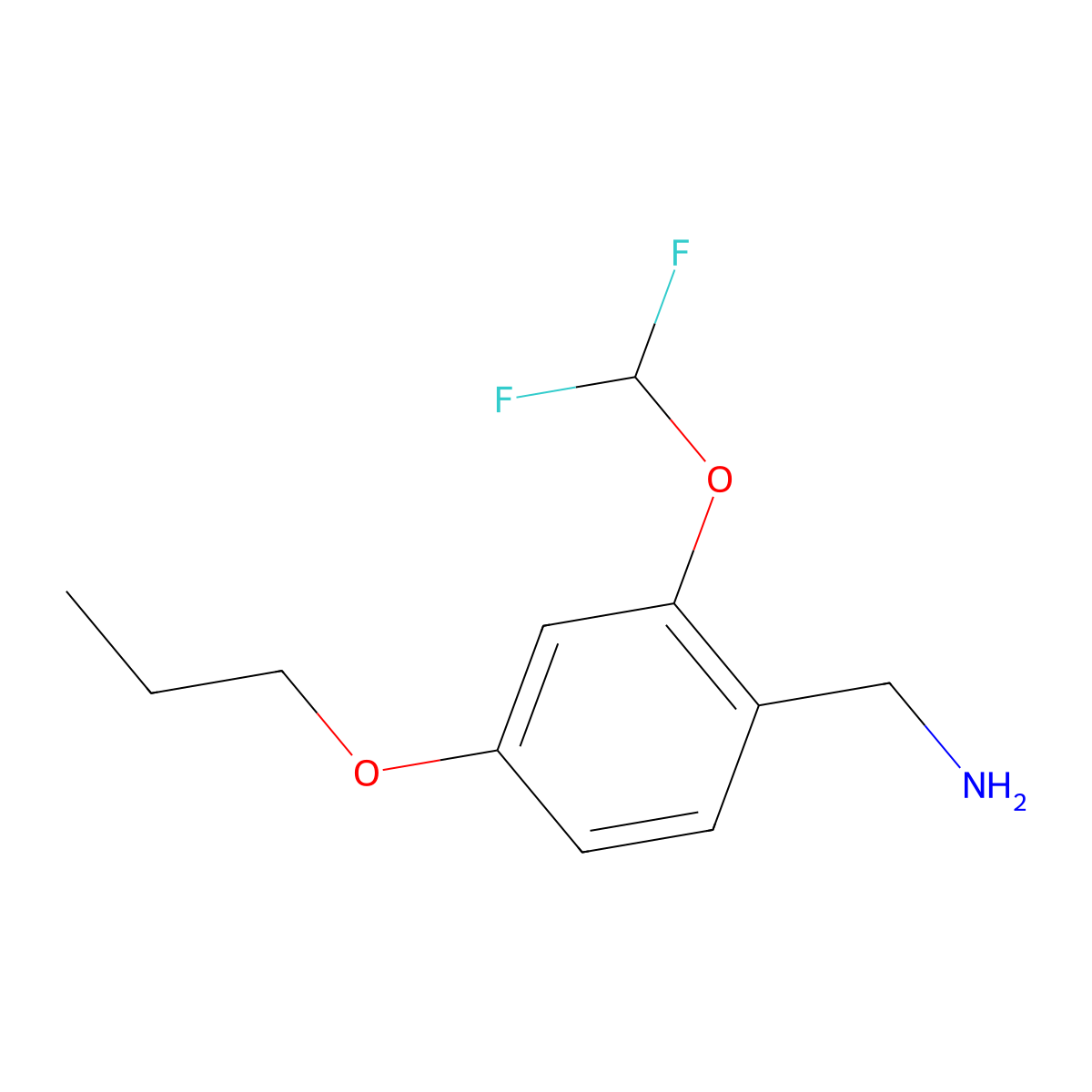 [2-(Difluoromethoxy)-4-propoxyphenyl]methanamine molecular structure, CAS 1155117-39-7