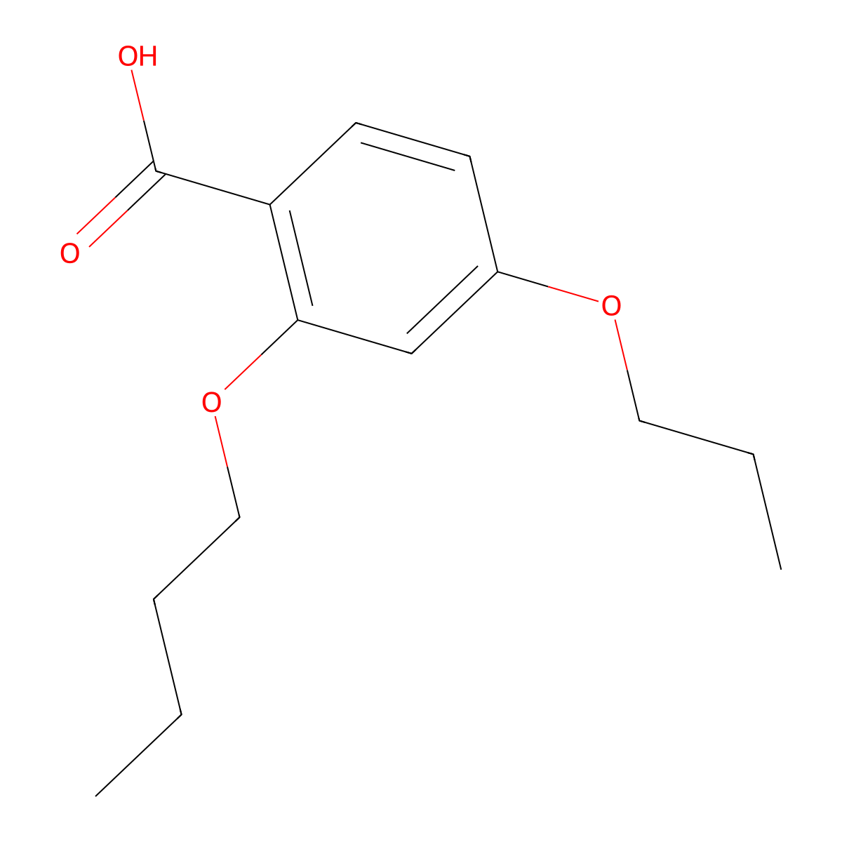 2-Butoxy-4-propoxybenzoic acid molecular structure, CAS 1155118-54-9