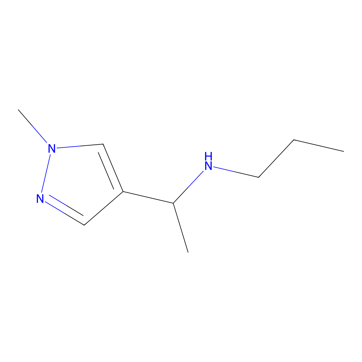[1-(1-Methyl-1H-pyrazol-4-yl)ethyl](propyl)amine molecular structure, CAS 1155119-29-1
