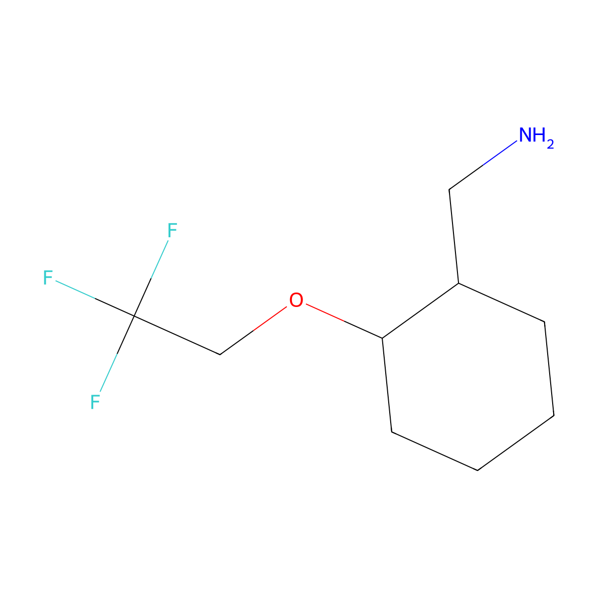 [2-(2,2,2-Trifluoroethoxy)cyclohexyl]methanamine molecular structure, CAS 1155125-61-3