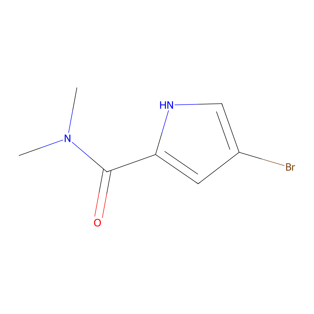 4-bromo-N,N-dimethyl-1H-pyrrole-2-carboxamide molecular structure, CAS 1155126-81-0