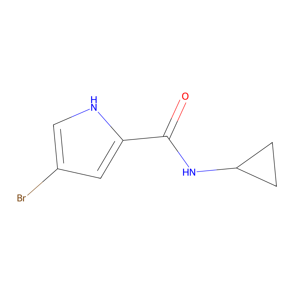 4-bromo-N-cyclopropyl-1H-pyrrole-2-carboxamide molecular structure, CAS 1155126-87-6