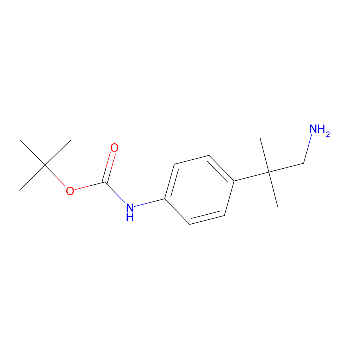 tert-Butyl (4-(1-amino-2-methylpropan-2-yl)phenyl)carbamate molecular structure, CAS 1155134-75-0
