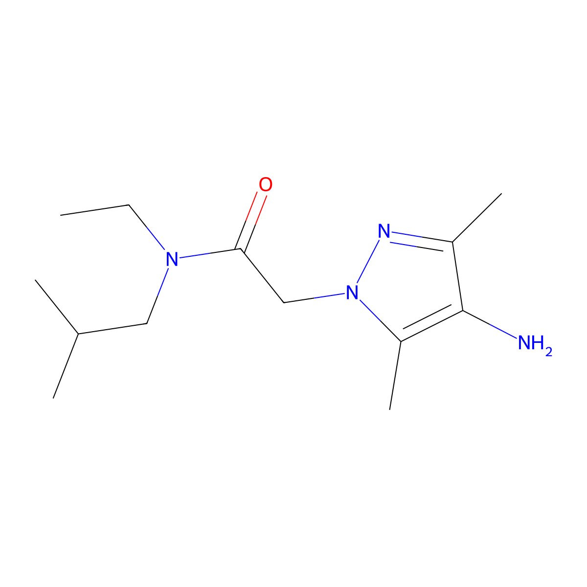 2-(4-amino-3,5-dimethyl-1H-pyrazol-1-yl)-N-ethyl-N-(2-methylpropyl)acetamide molecular structure, CAS 1155135-01-5