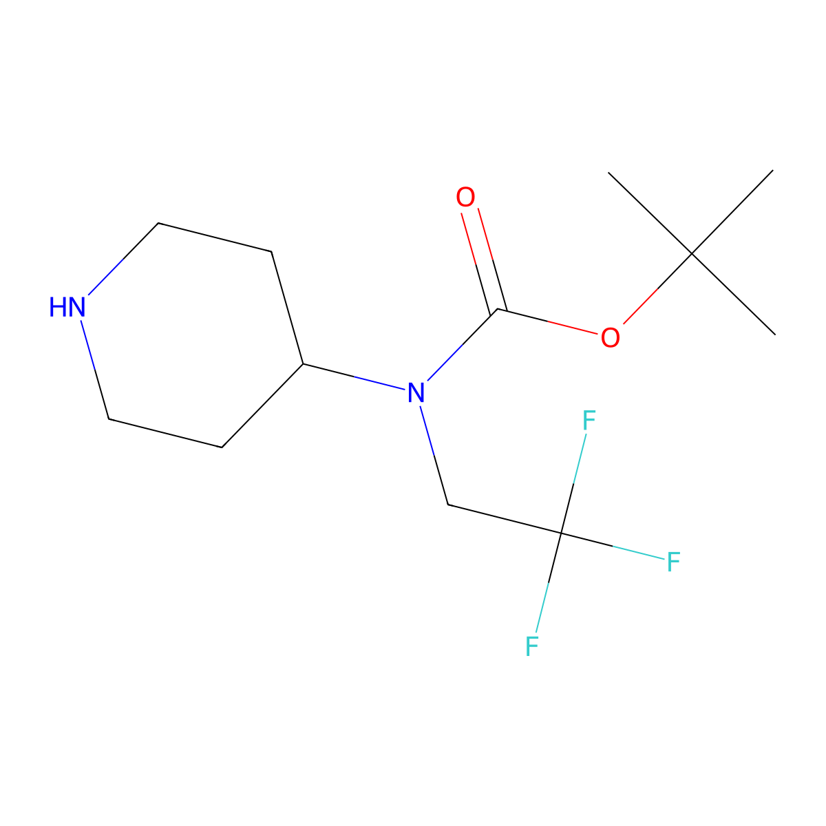 tert-butyl N-(piperidin-4-yl)-N-(2,2,2-trifluoroethyl)carbamate molecular structure, CAS 1155136-47-2