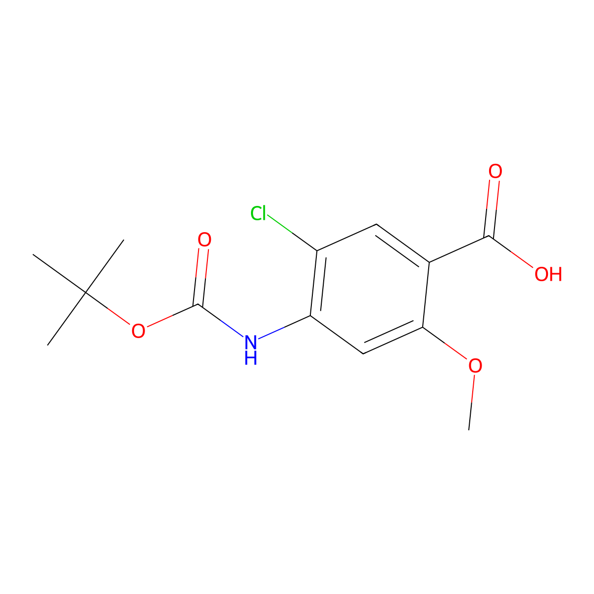 4-{[(Tert-butoxy)carbonyl]amino}-5-chloro-2-methoxybenzoic acid molecular structure, CAS 1155137-33-9