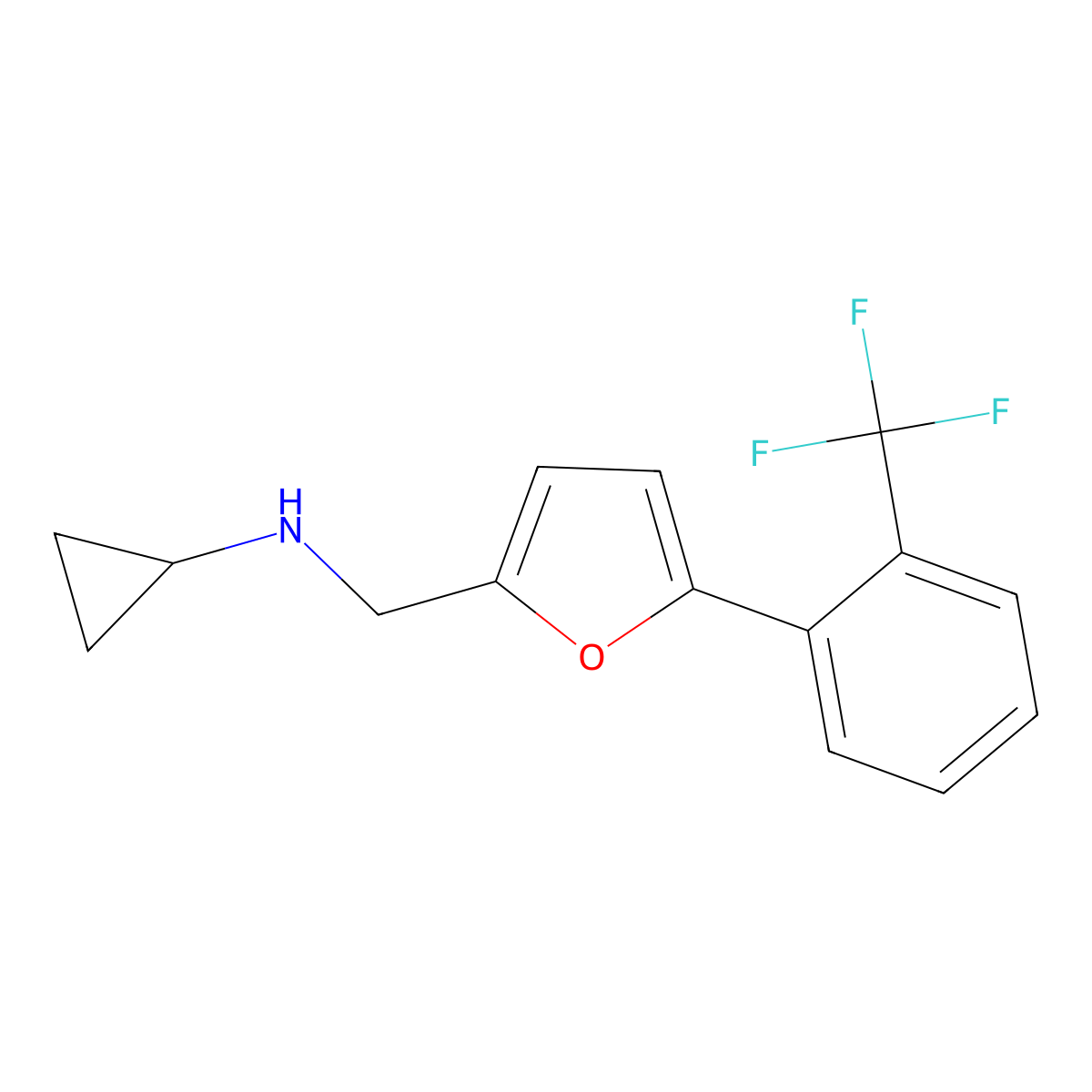 N-((5-(2-(Trifluoromethyl)phenyl)furan-2-yl)methyl)cyclopropanamine molecular structure, CAS 1155138-47-8