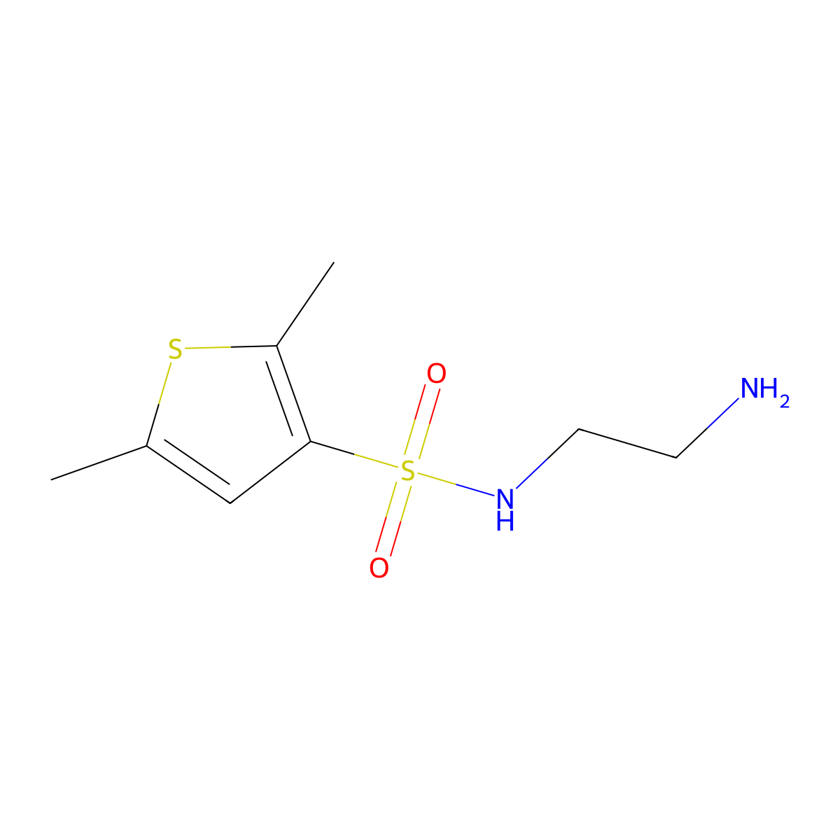 N-(2-aminoethyl)-2,5-dimethylthiophene-3-sulfonamide molecular structure, CAS 1155140-29-6