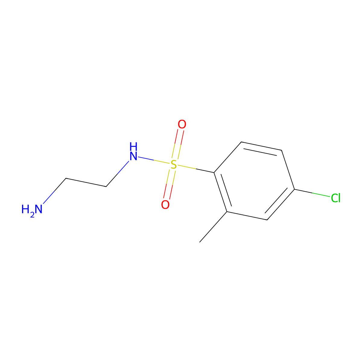 N-(2-Aminoethyl)-4-chloro-2-methylbenzene-1-sulfonamide molecular structure, CAS 1155140-67-2