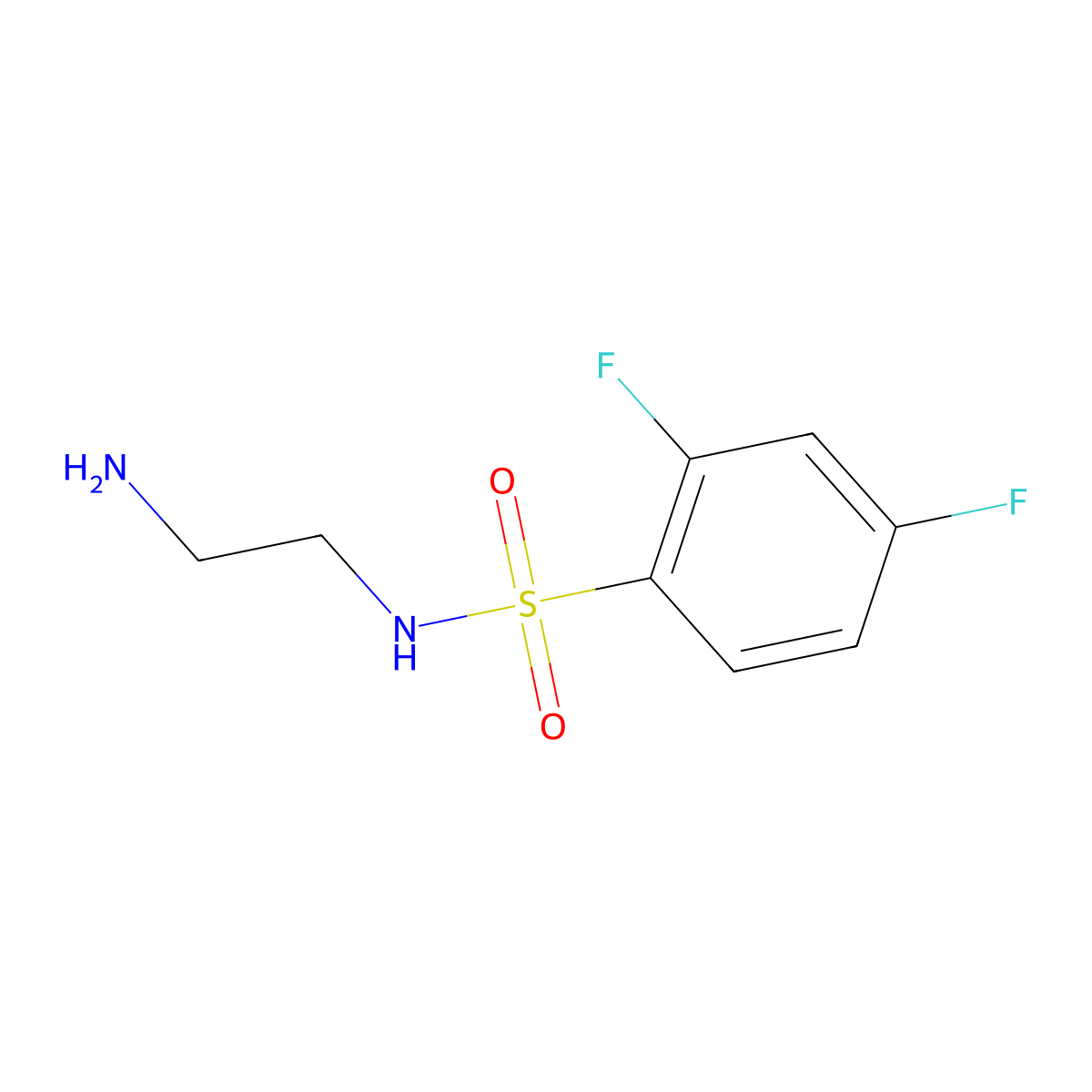 N-(2-Aminoethyl)-2,4-difluorobenzene-1-sulfonamide molecular structure, CAS 1155142-98-5