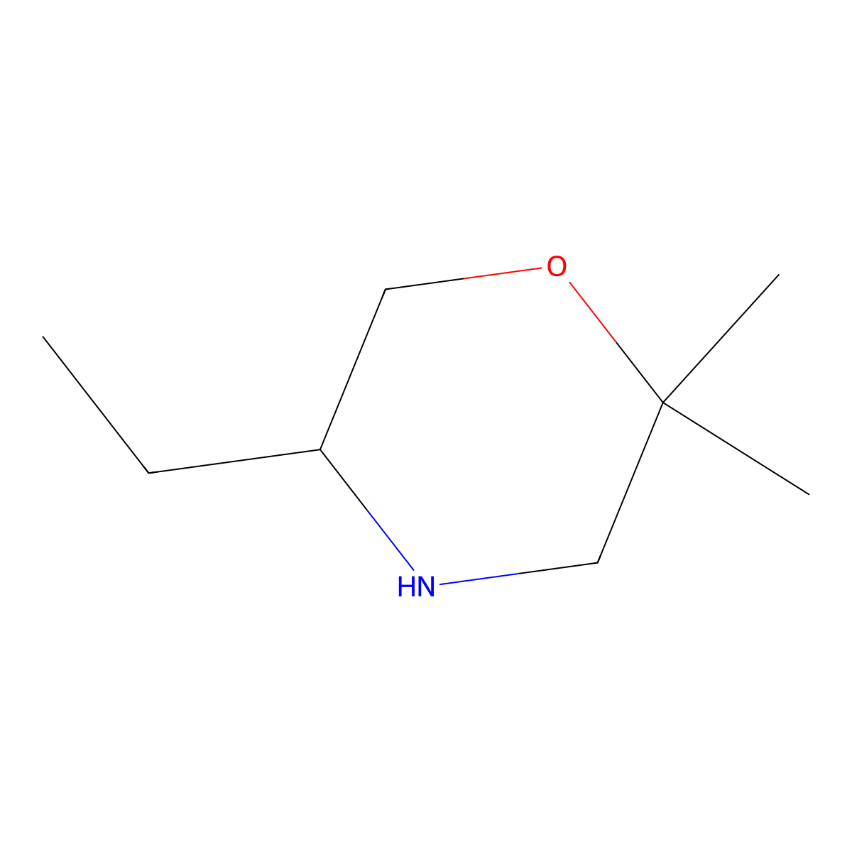 5-Ethyl-2,2-dimethylmorpholine molecular structure, CAS 1155144-02-7