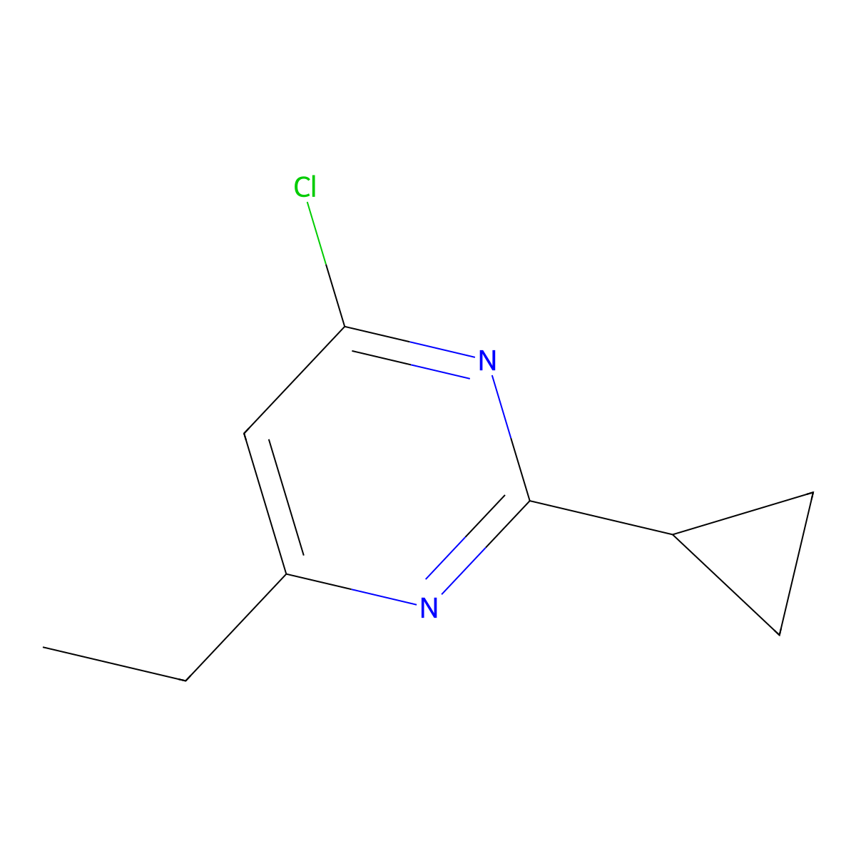 4-Chloro-2-cyclopropyl-6-ethylpyrimidine molecular structure, CAS 1155151-80-6