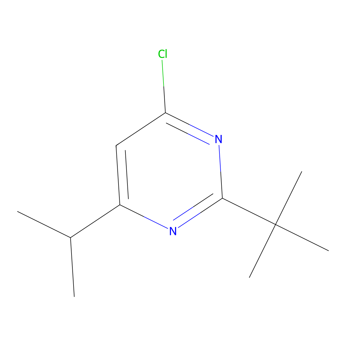 2-Tert-butyl-4-chloro-6-(propan-2-yl)pyrimidine molecular structure, CAS 1155152-58-1