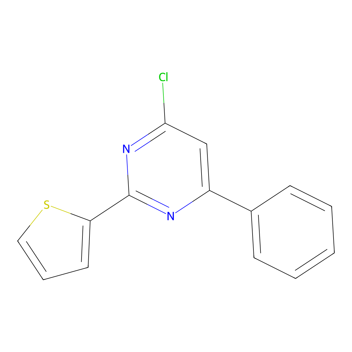 4-Chloro-6-phenyl-2-(thiophen-2-yl)pyrimidine molecular structure, CAS 1155152-85-4