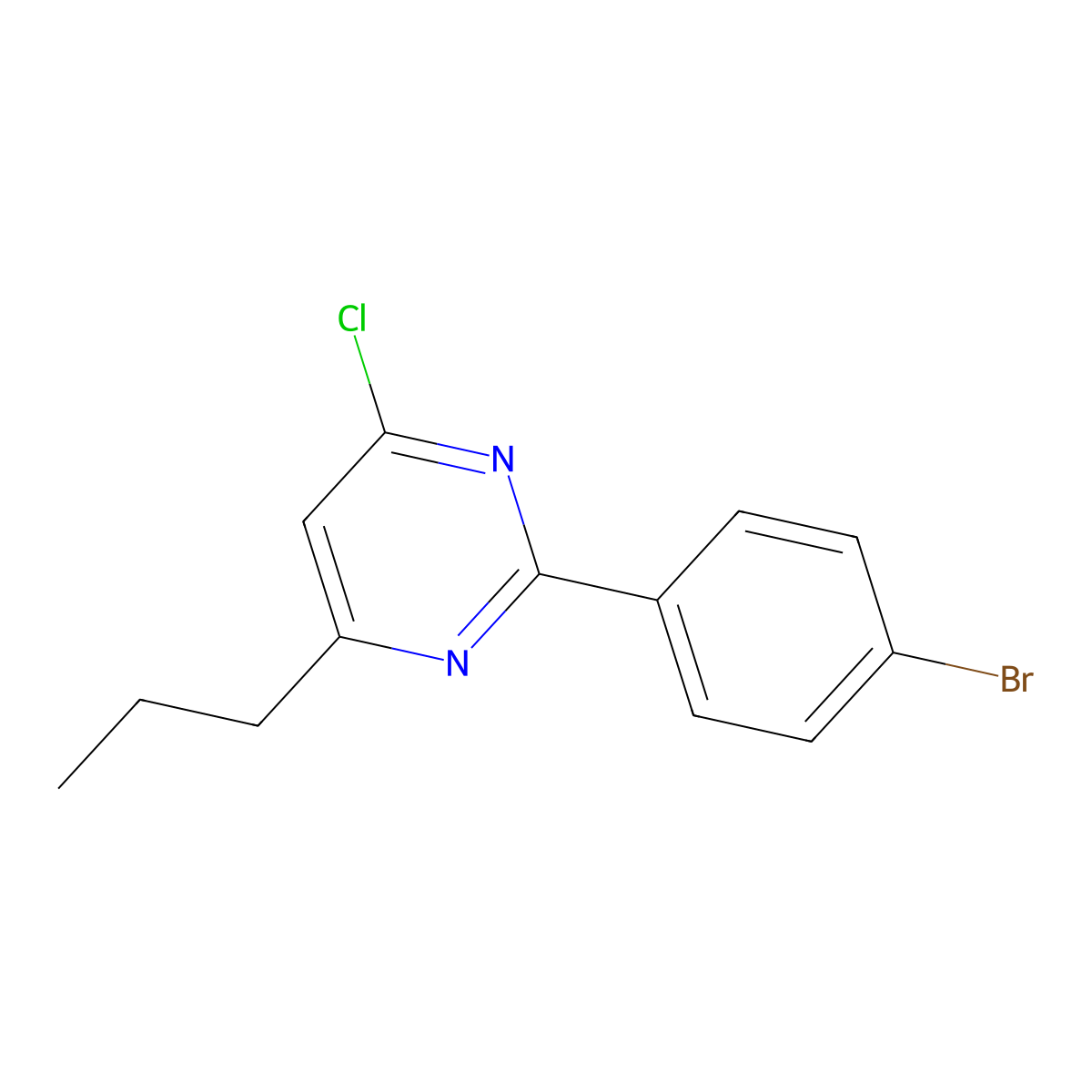 2-(4-Bromophenyl)-4-chloro-6-propylpyrimidine molecular structure, CAS 1155153-62-0