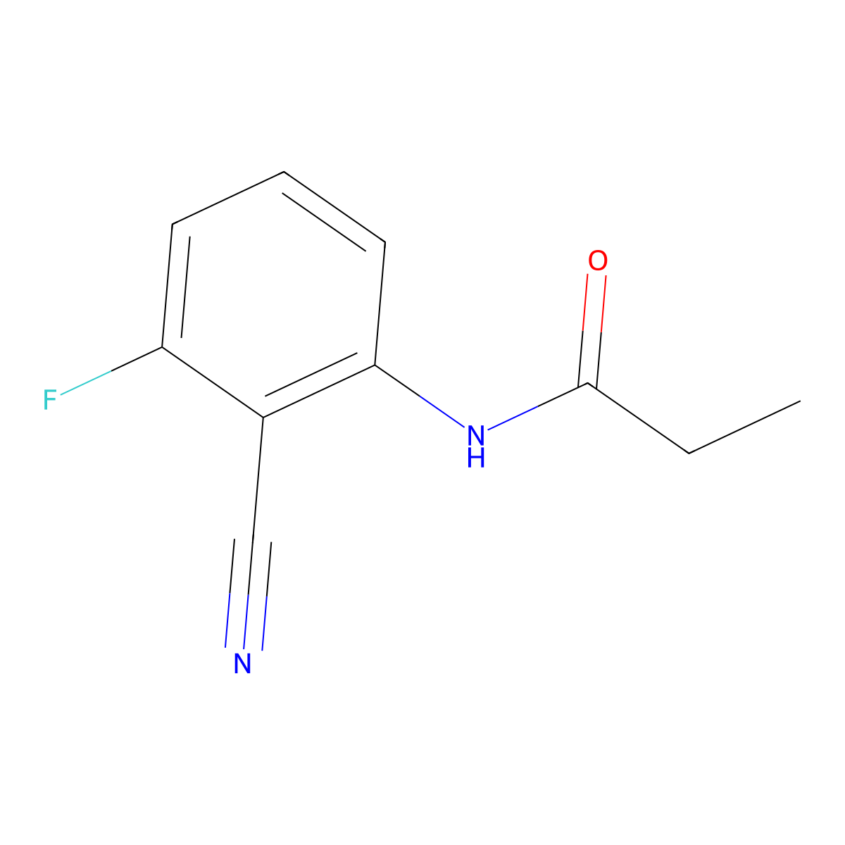 N-(2-cyano-3-fluorophenyl)propanamide molecular structure, CAS 1155153-85-7