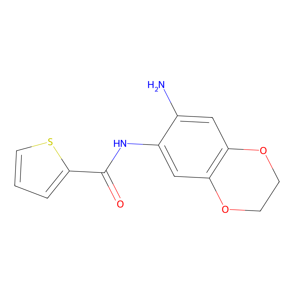N-(7-amino-2,3-dihydro-1,4-benzodioxin-6-yl)thiophene-2-carboxamide molecular structure, CAS 1155156-09-4