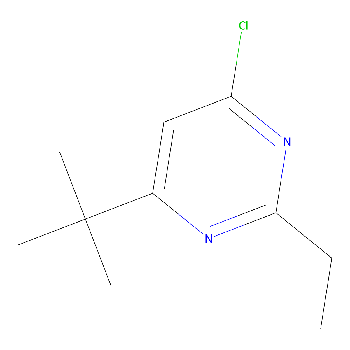 4-Tert-butyl-6-chloro-2-ethylpyrimidine molecular structure, CAS 1155156-55-0