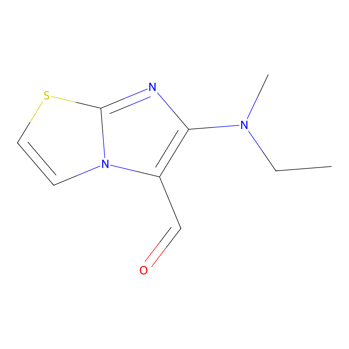 6-[Ethyl(methyl)amino]imidazo[2,1-b][1,3]thiazole-5-carbaldehyde molecular structure, CAS 1155157-41-7
