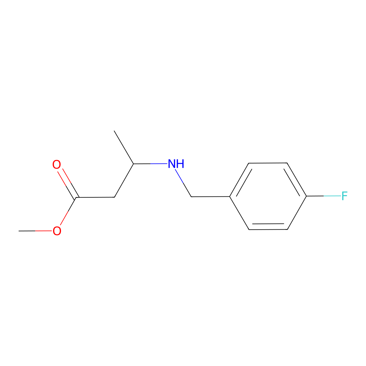 Methyl 3-{[(4-fluorophenyl)methyl]amino}butanoate molecular structure, CAS 1155157-42-8
