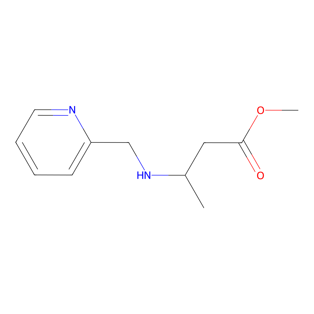 Methyl 3-[(pyridin-2-ylmethyl)amino]butanoate molecular structure, CAS 1155158-76-1