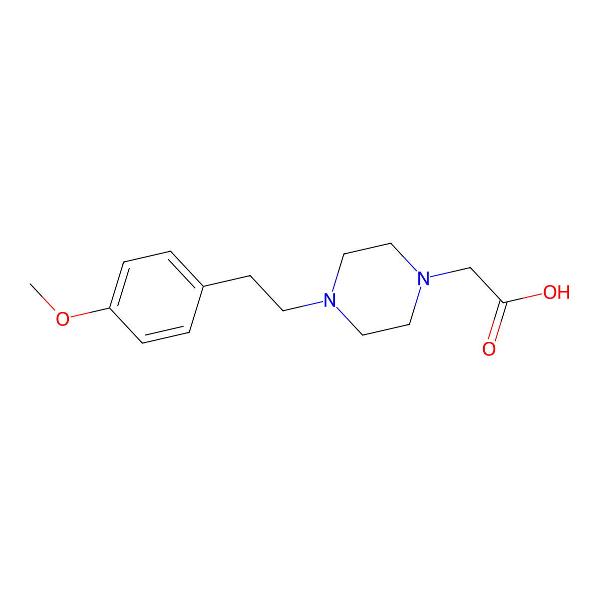 1-Piperazineacetic acid, 4-[2-(4-methoxyphenyl)ethyl]- molecular structure, CAS 1155158-77-2