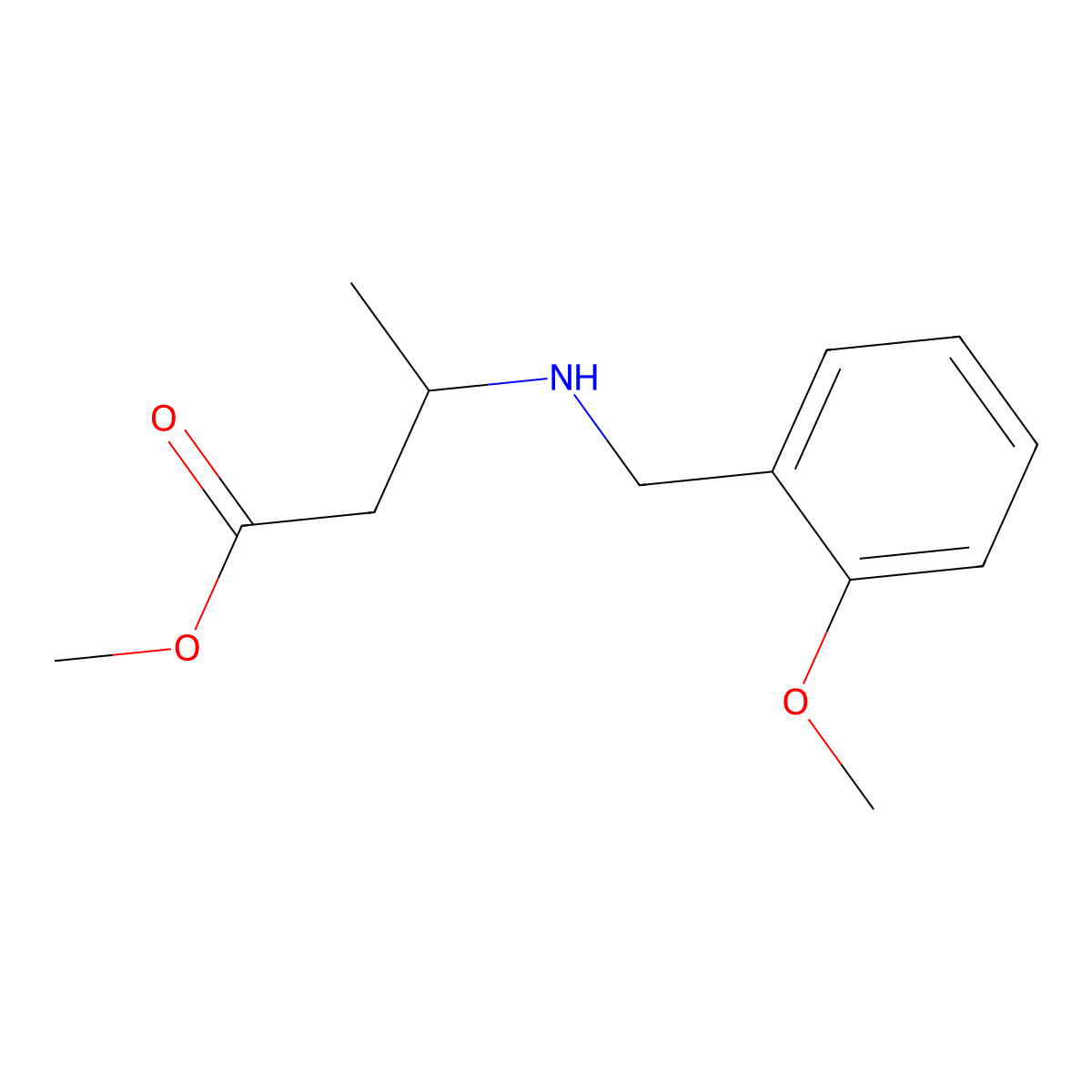 Methyl 3-{[(2-methoxyphenyl)methyl]amino}butanoate molecular structure, CAS 1155158-79-4