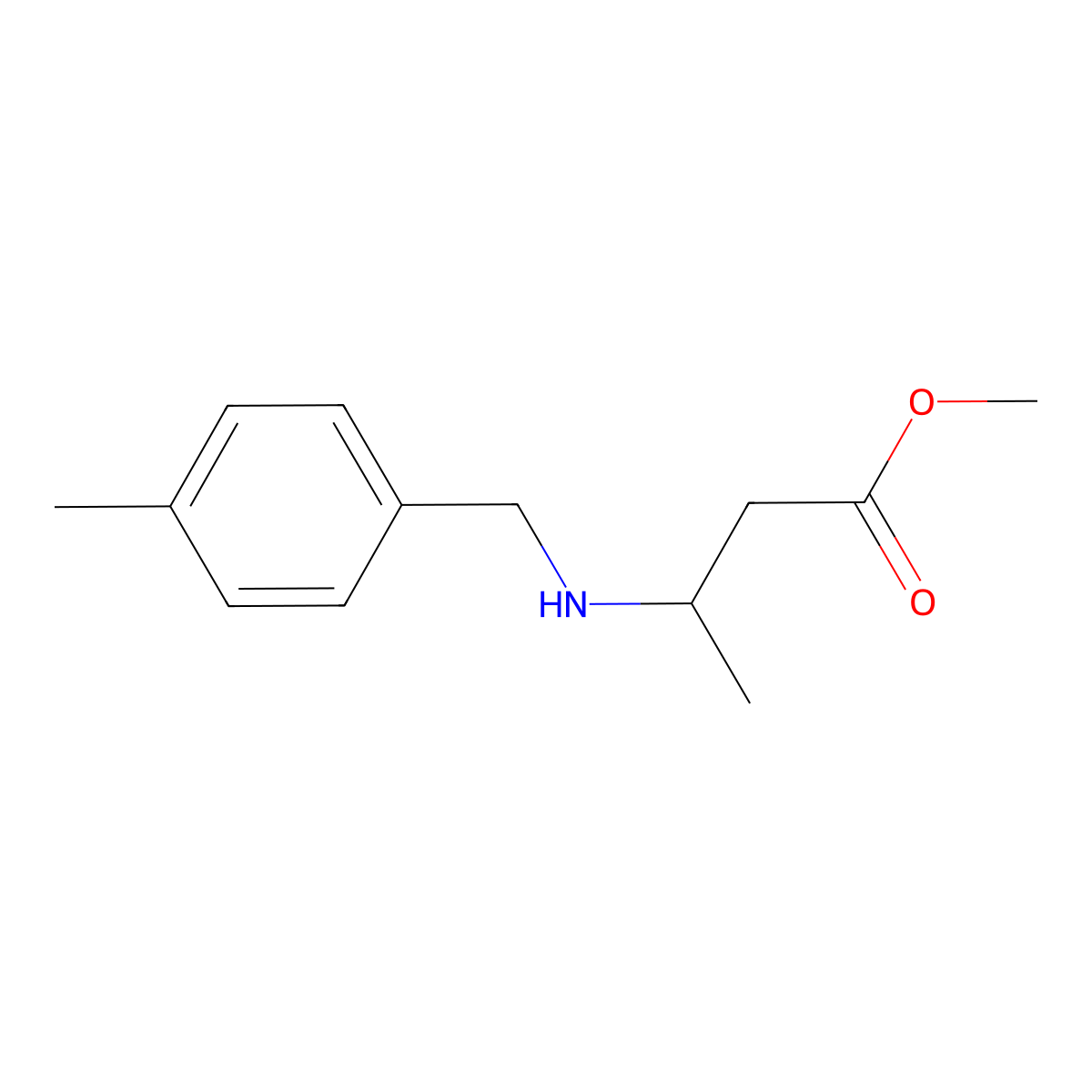 Methyl 3-{[(4-methylphenyl)methyl]amino}butanoate molecular structure, CAS 1155159-15-1