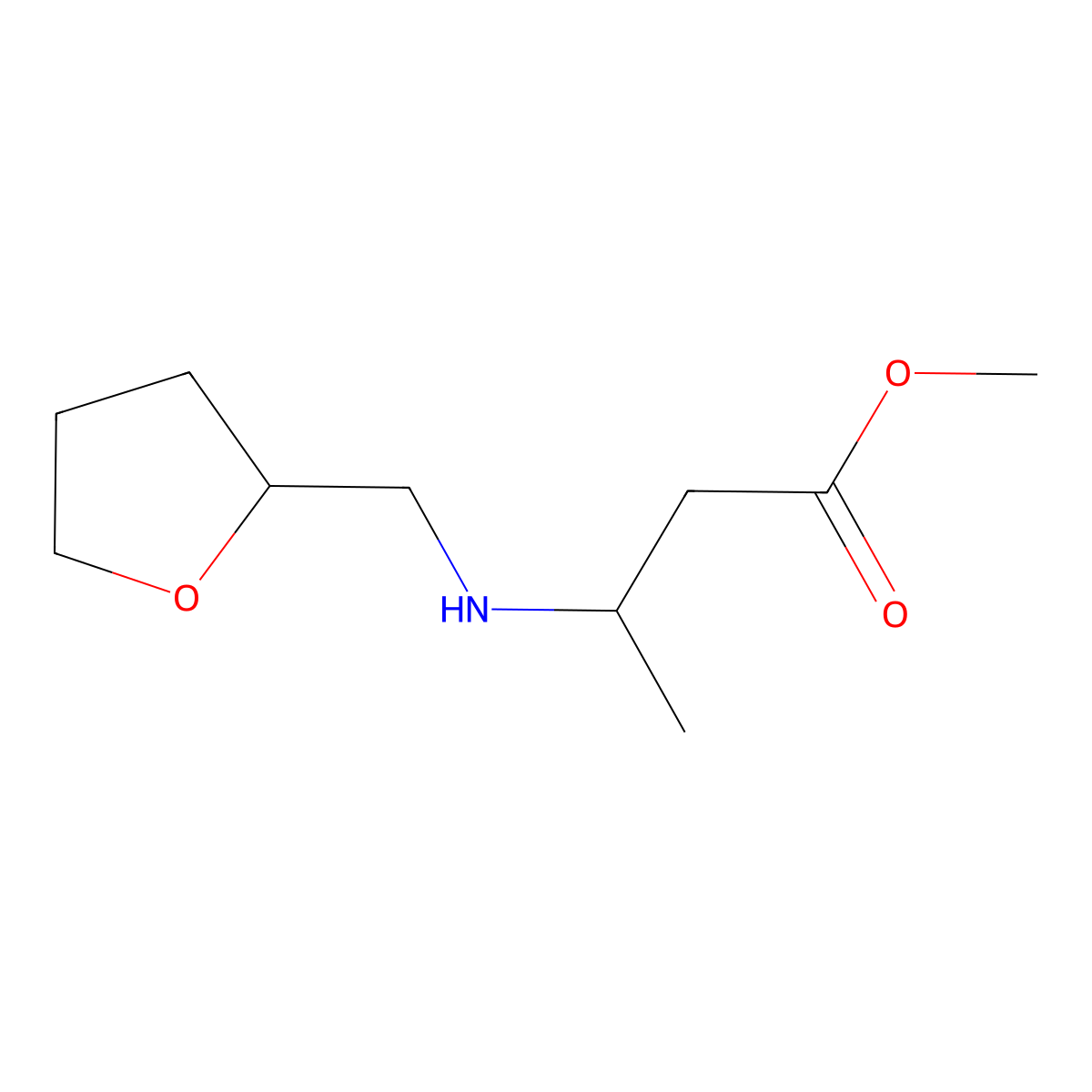 Methyl 3-[(oxolan-2-ylmethyl)amino]butanoate molecular structure, CAS 1155159-23-1