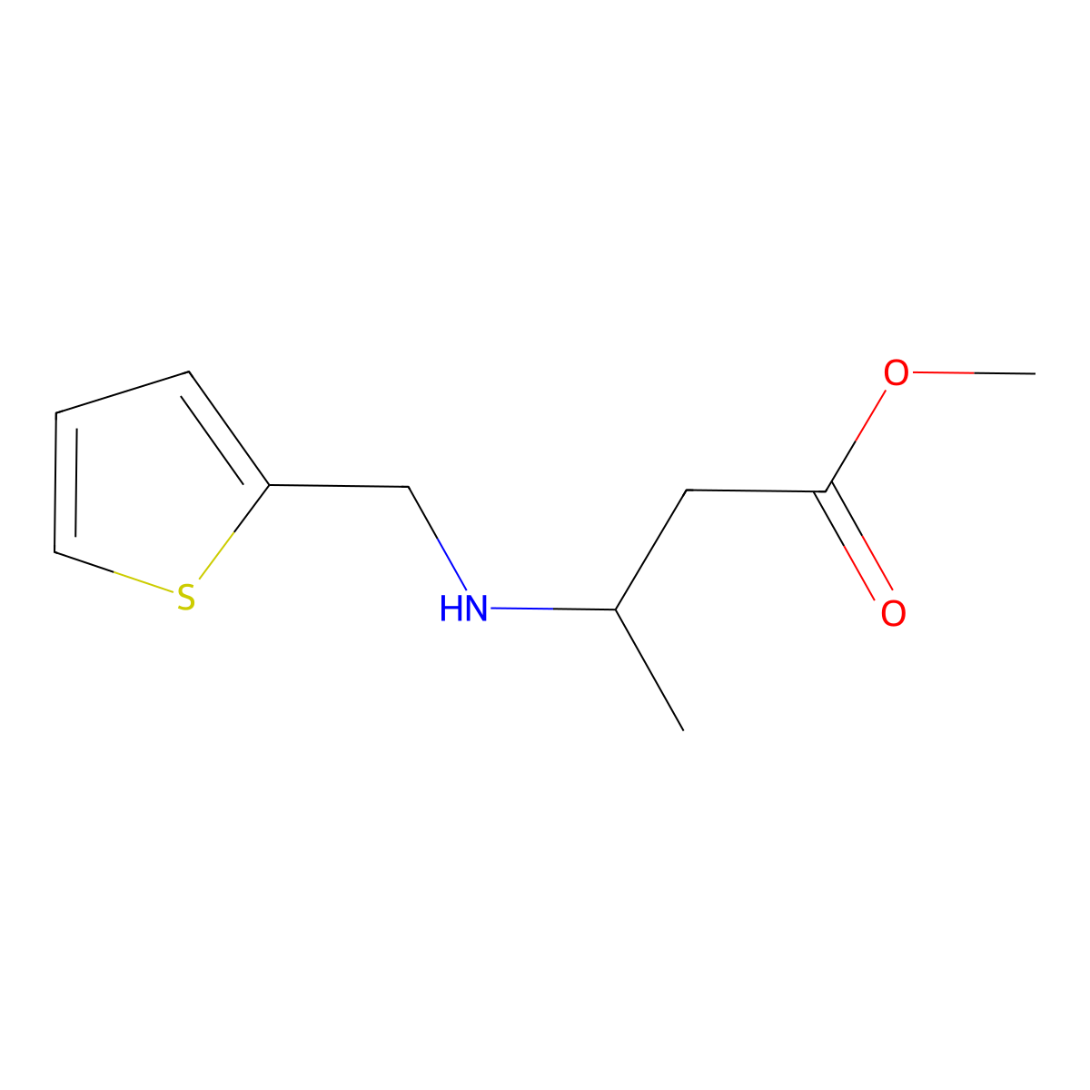 Methyl 3-[(thiophen-2-ylmethyl)amino]butanoate molecular structure, CAS 1155159-92-4