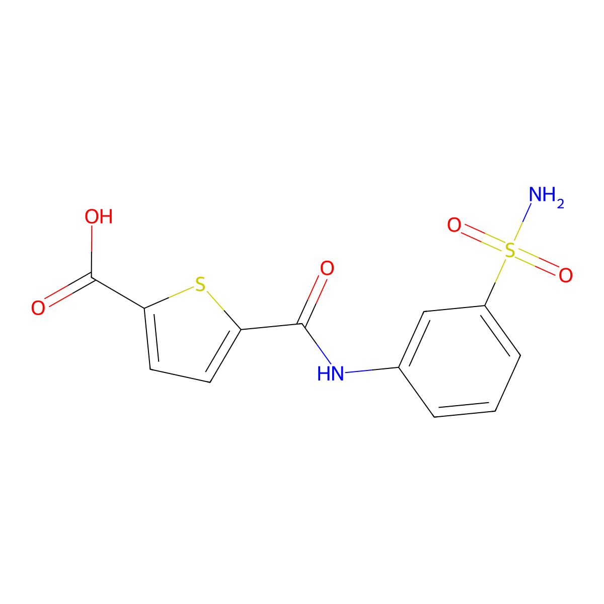 5-[(3-Sulfamoylphenyl)carbamoyl]thiophene-2-carboxylic acid molecular structure, CAS 1155162-41-6