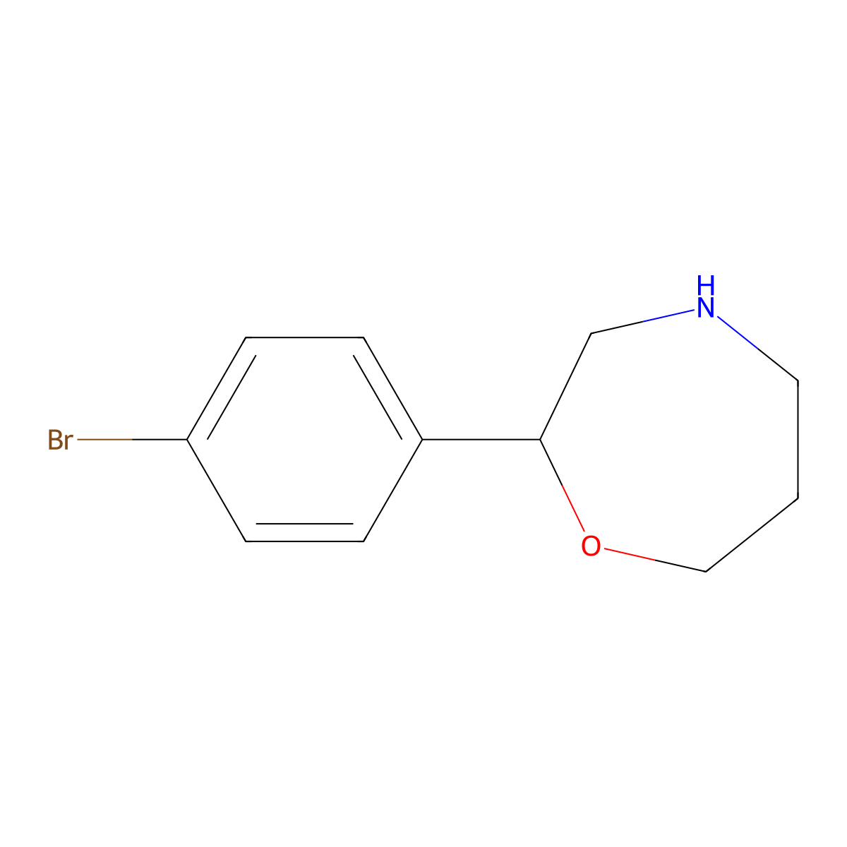 2-(4-Bromophenyl)-1,4-oxazepane molecular structure, CAS 1155163-49-7