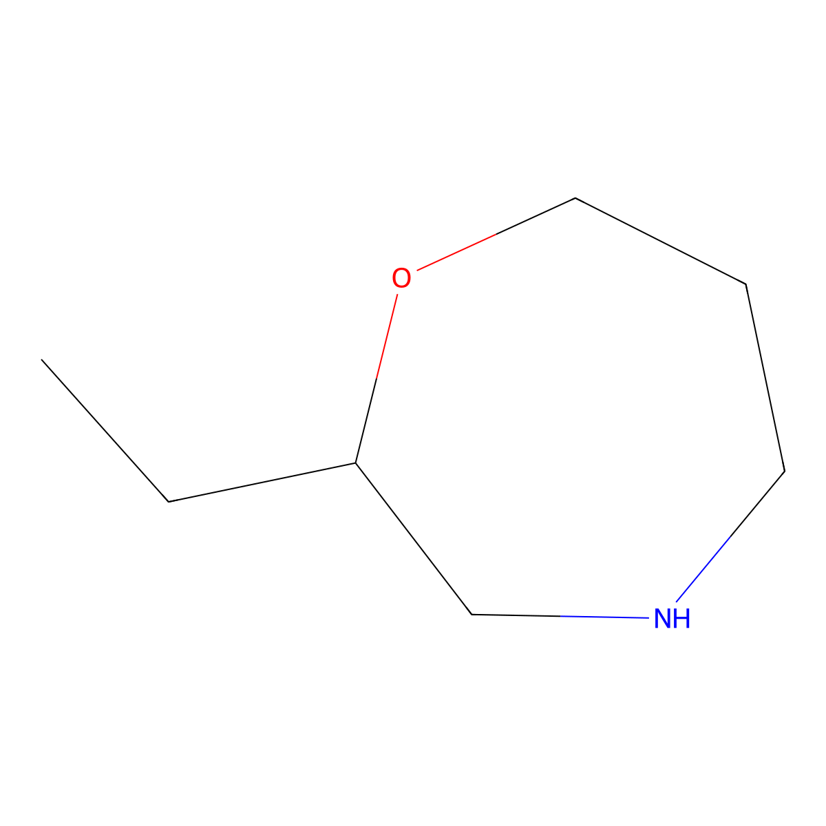 2-Ethyl-1,4-oxazepane molecular structure, CAS 1155166-41-8